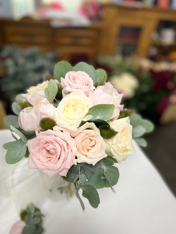 Bouquet de mariée rose et blanc